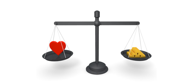 心｜ハート｜天秤｜お金