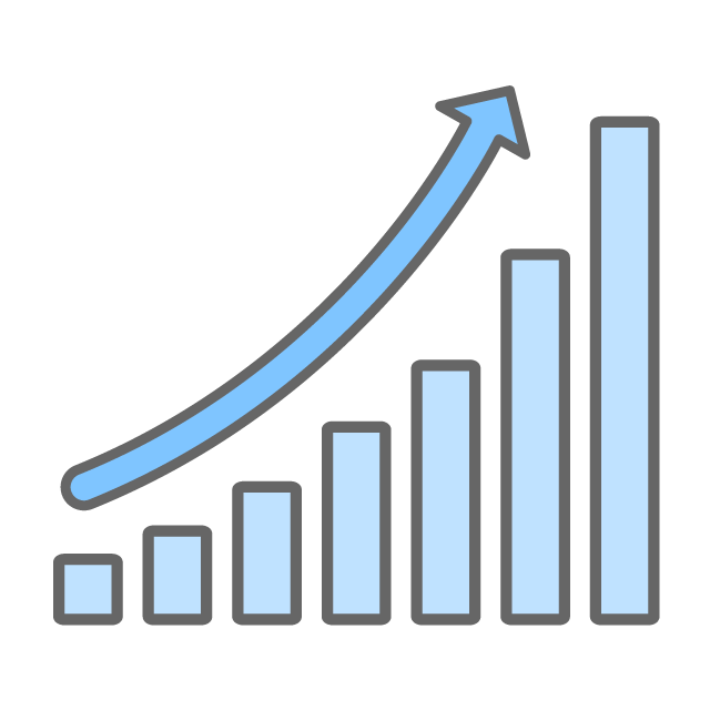 営業利益が上がる フリーアイコン素材 ビジネス系