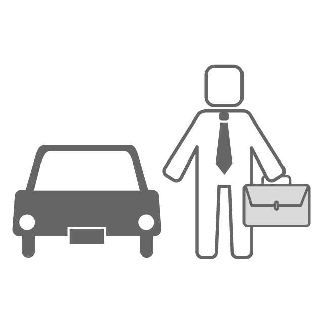 Riding a car / Business around-Illustration / Free material / Icon / Clip art / Picture / Simple