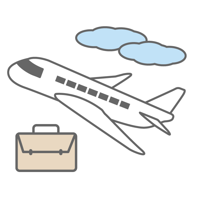 Go on a business trip by plane-illustration / free material / icon / clip art / picture / simple