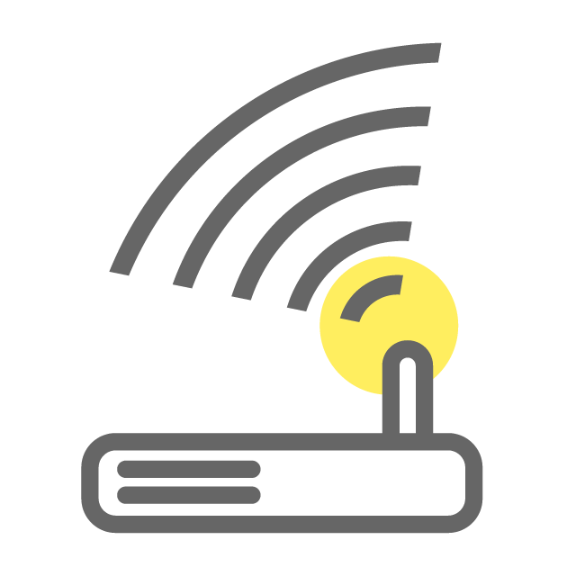 Image of using Wi-Fi communication terminal-Illustration / Free material / Icon / Clip art / Picture / Simple