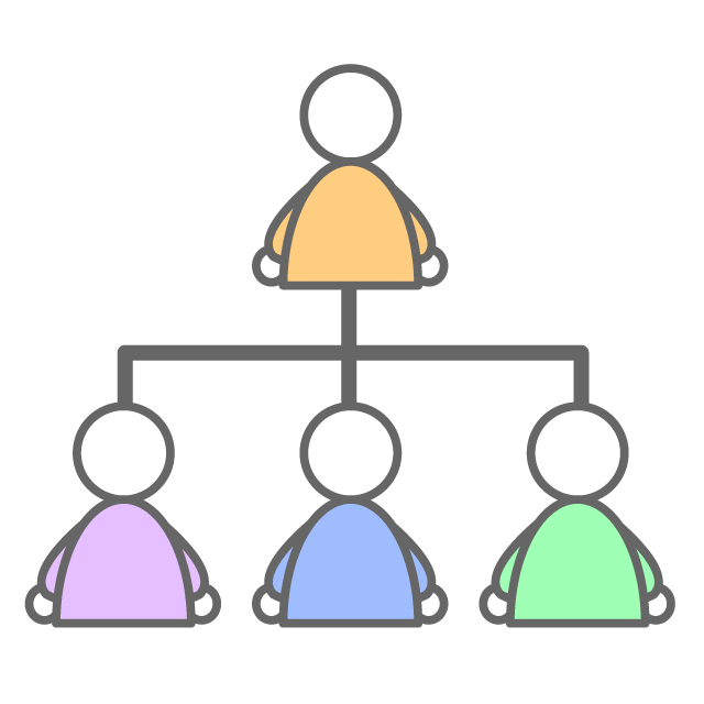 Image representing organizational chart in the company-Illustration / Free material / Icon / Clip art / Picture / Simple