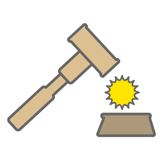 Image of a judge hitting a hammer-Illustration / Free material / Icon / Clip art / Picture / Simple
