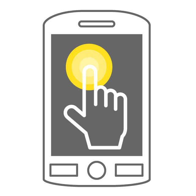 Image of using the app on a smartphone-Illustration / Free material / Icon / Clip art / Picture / Simple