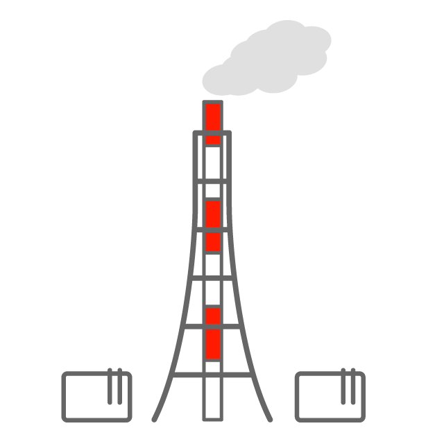 Thermal power generation --Illustration / Free material / Icon / Clip art / Picture / Simple