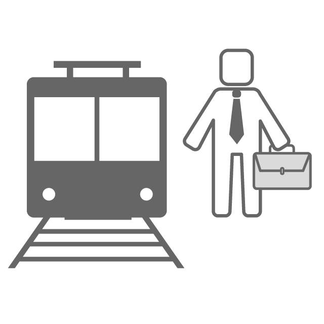 Image of a businessman heading to the office by train-Illustration / Free material / Icon / Clip art / Picture / Simple