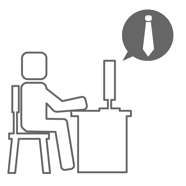 Image of finding a job on a computer-Illustration / Free material / Icon / Clip art / Picture / Simple