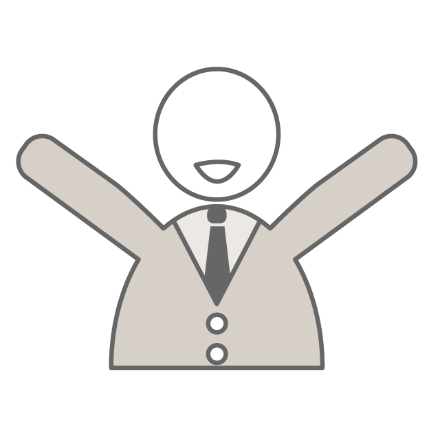 Image of a person who is happy to succeed-Illustration / Free material / Icon / Clip art / Picture / Simple