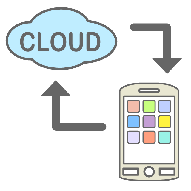 Images to access and sync to the cloud-Illustrations / Free Materials / Icons / Clip Art / Pictures / Simple