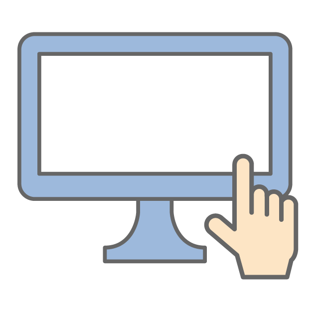 Image to operate by touching the screen-Illustration / Free material / Icon / Clip art / Picture / Simple